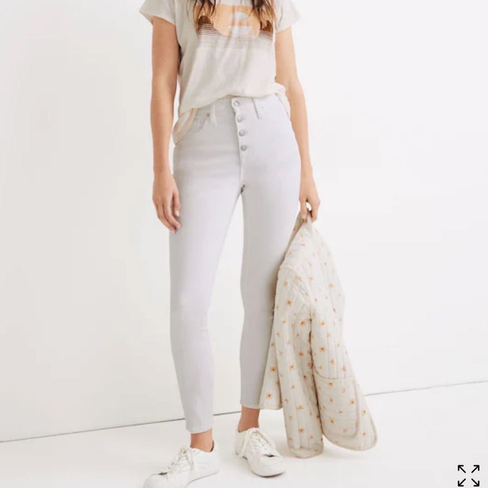 Madewell curvy high rise skinny crop button front jeans